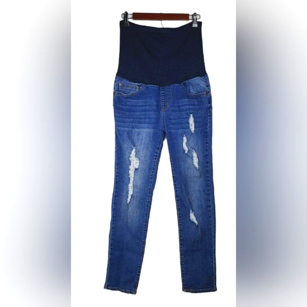 Haute Mama Women’s Maternity Jeans Over Belly. Size M.